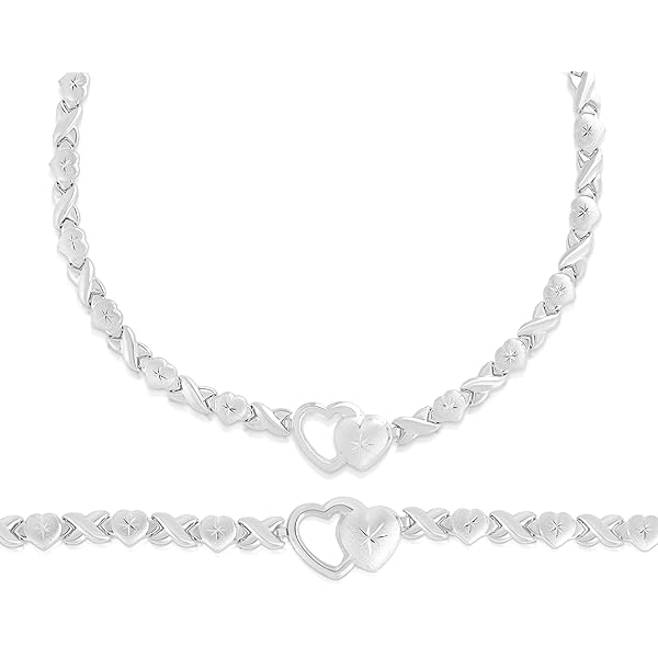 Amazon.com: 925 Sterling Silver Rhodium Plated Stampato Xo